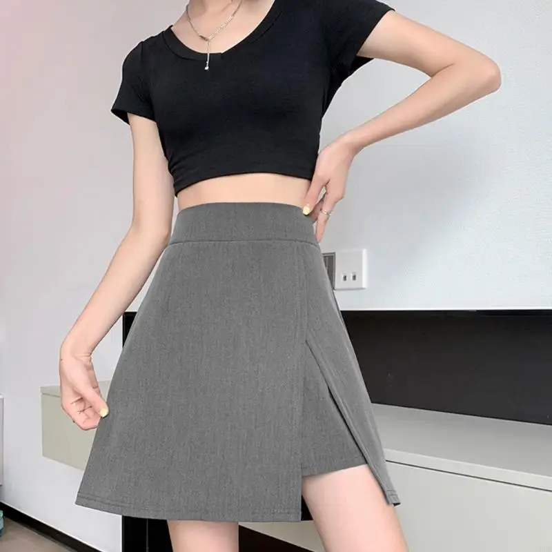 N5KB Mujeres A-LINA DIVELA DEL FALDIA DEL ASIMMO ASIMMÉTRICO MINI TRAZ