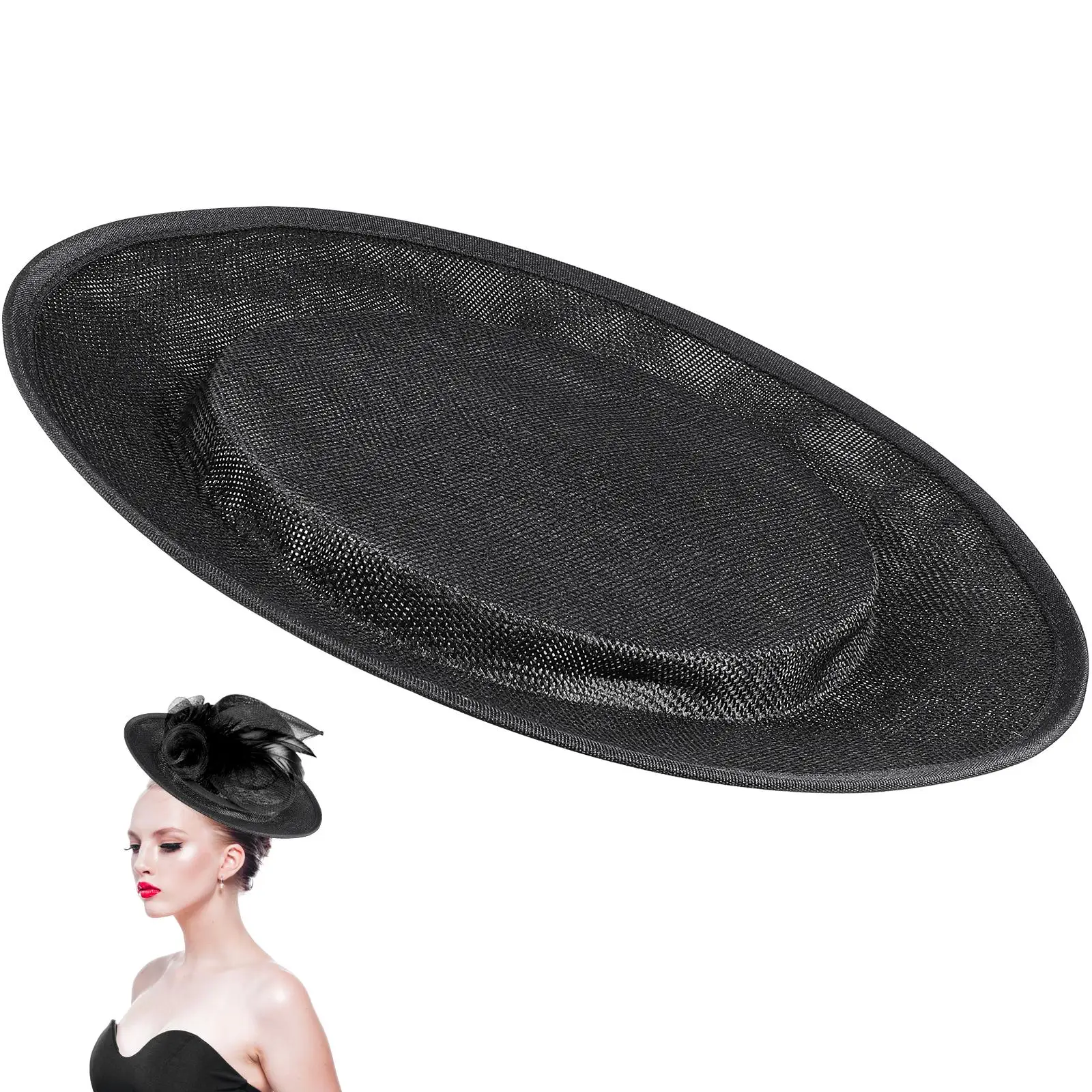

1PC Craft Hat Bottom for Women Sinamay Base UV Light Saucer Fascinator Hat Making Eco Friendly Easy Wear Hair Accessories