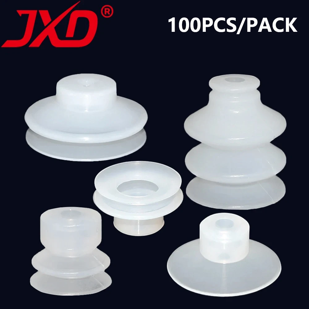 100PCS JXD Micro Pneumatic Suction Cup SP/DP/MP 04-30mm Industrial Sucker White Silicone Nozzle Machine Manipulator Accessories