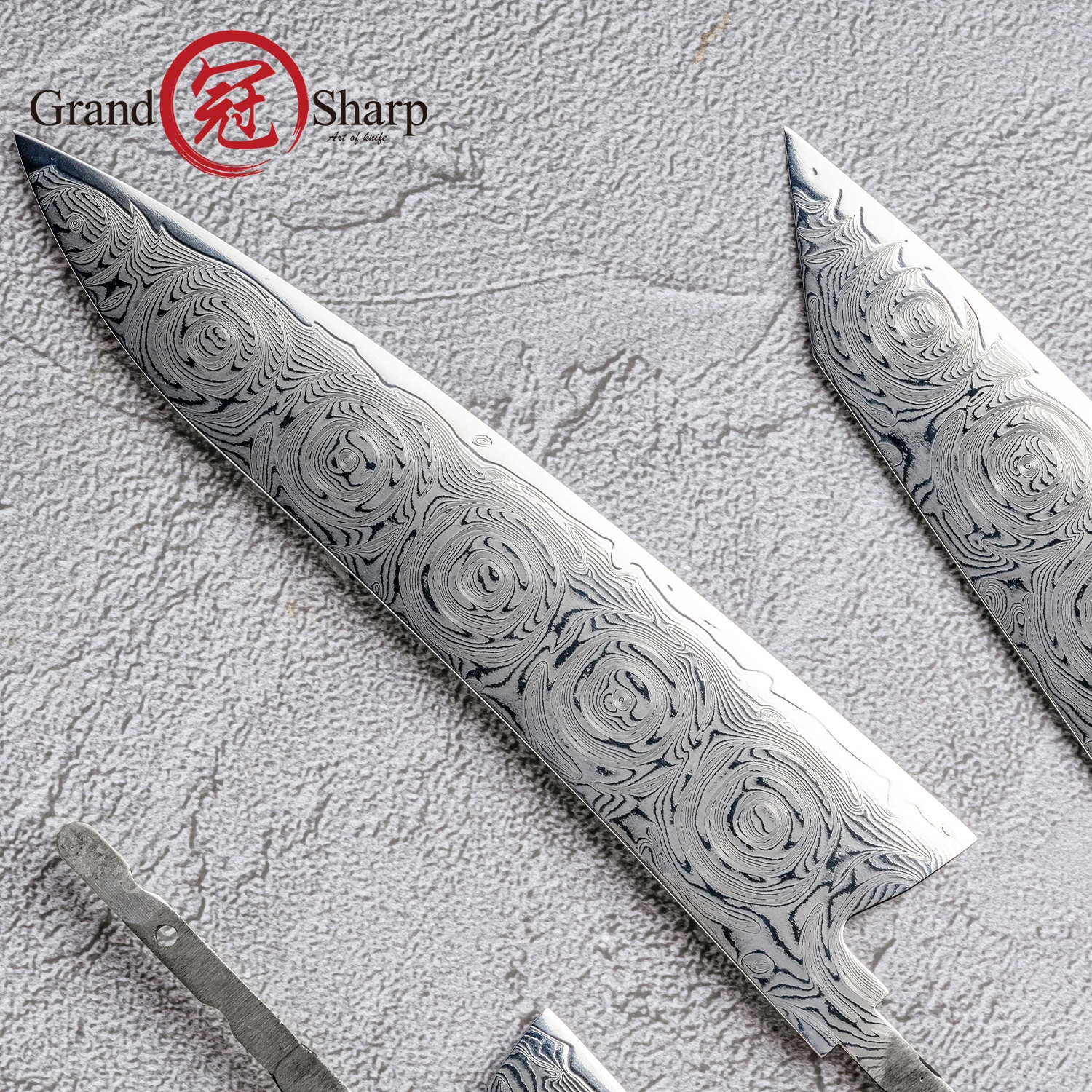 Grandsharp DIY Blade High Carbon Steel 67 Layers Damascus 10cr15CoMov DIY Knife Blank No Handle For Chef Utility Knives