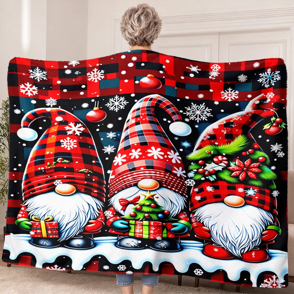 1PC Christmas Dwarf Print Wearable Blanket-Soft and comfortable for both men and women. Great for holiday parties, everyday use,