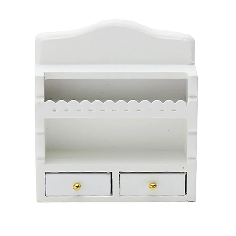 1/12 Dollhouse Miniature Accessories Mini Wooden Kitchen Wall Cabinet Storage Shelf Model for Doll House Decoration