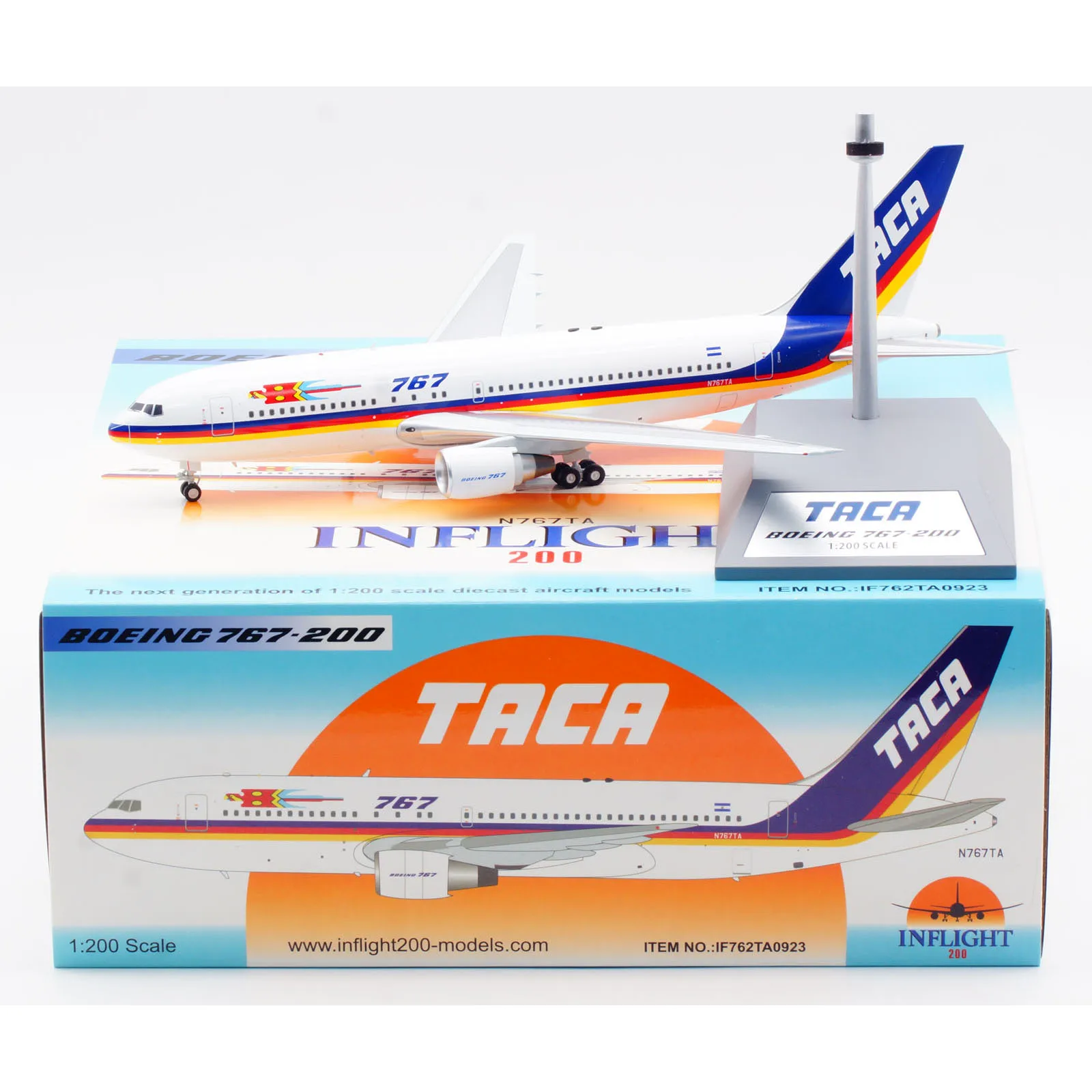 

IF762TA0923 Alloy Collectible Plane Gift INFLIGHT 1:200 TACA Airlines Boeing B767-200 Diecast Aircraft Jet Model N767TA