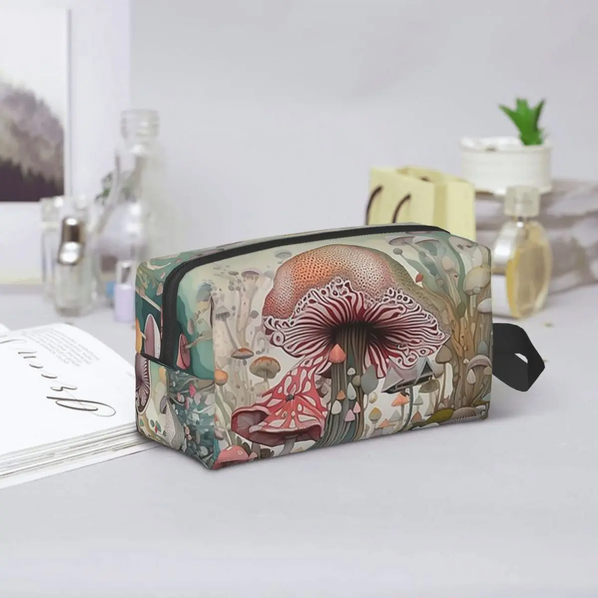 Magical Mushroom Field Pencil Case for Kids Pen Box Pencil Bag Stationery Supplies Women Organizer Pouch