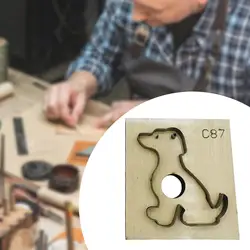 Leather Cutting Die Dog Shape Punch Tool Leathercraft Simple to Use Wooden Punching Stencil Punching Template for Home Studio