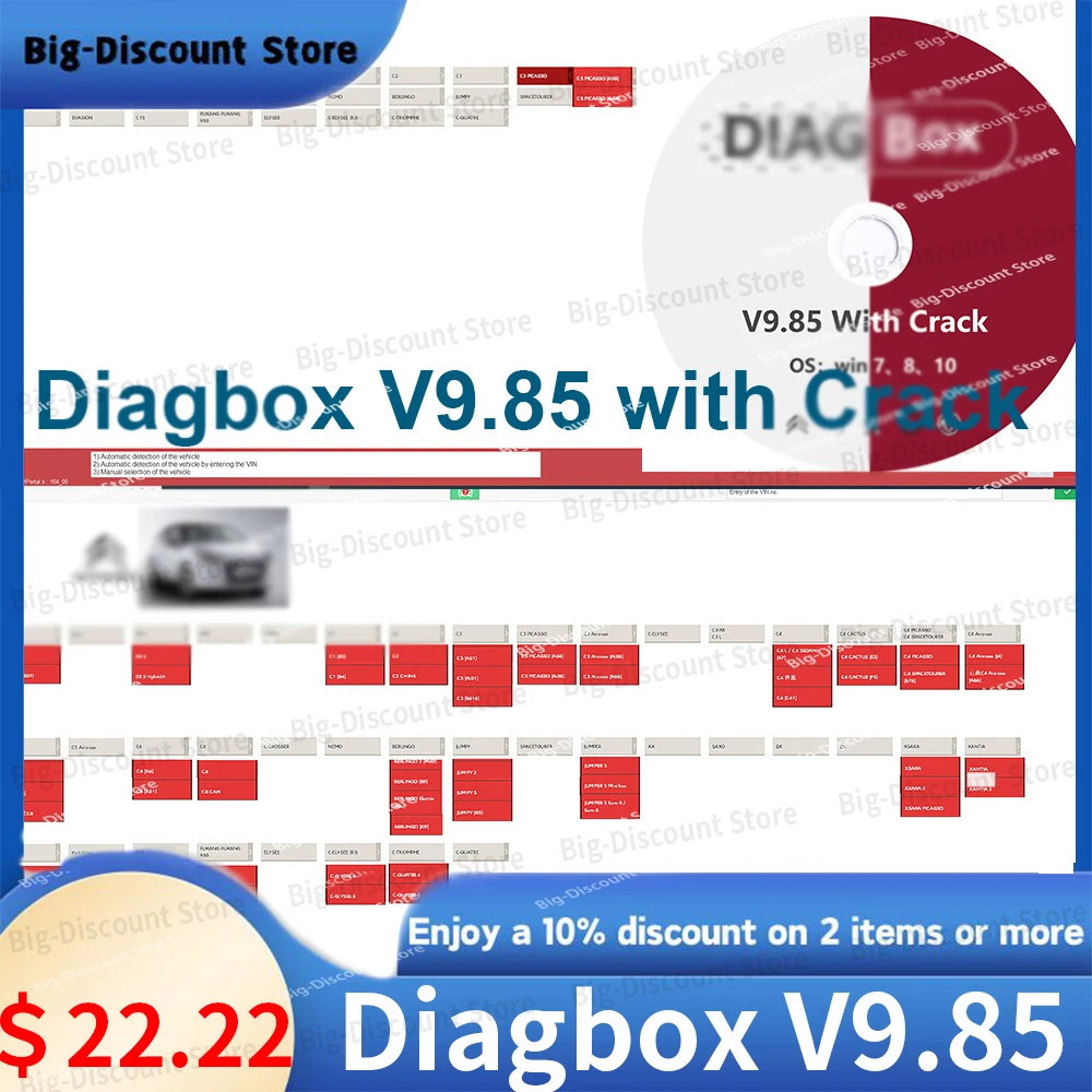 HOT SALE Diagbox V9.85 with Crack Lexia3 PP2000 Diagnostic tool Diagbox version OBDS Scanner For Peog-eot original installation