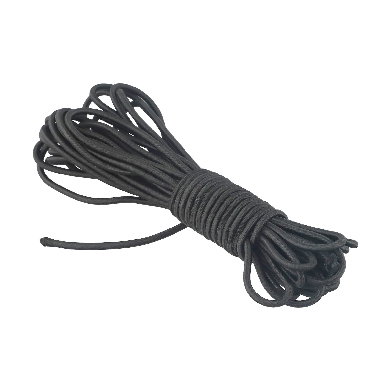 Cuerda elástica elástica negra de alta tensión de 10m y 4mm para estantes de techo/remolques/hojas de tierra/caídas/barcos/caravanas