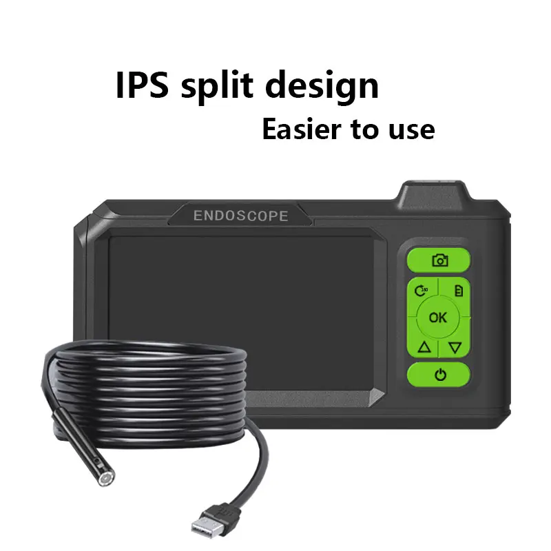 Telecamera per endoscopio industriale con schermo IPS da 4.5 pollici HD 1080P Mini telecamera per ispezione di tubi per auto con obiettivo singolo