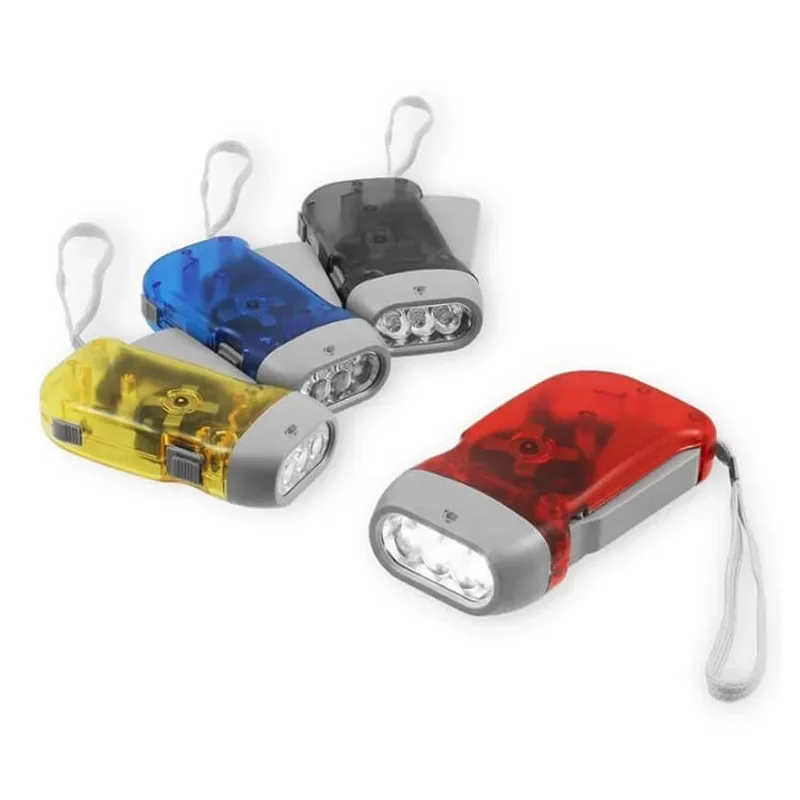 Mini Portable Power Generation Promotion Gifts Outdoor 3 Led Hand Pressing Hand Crank Dynamo Torch Flashlight