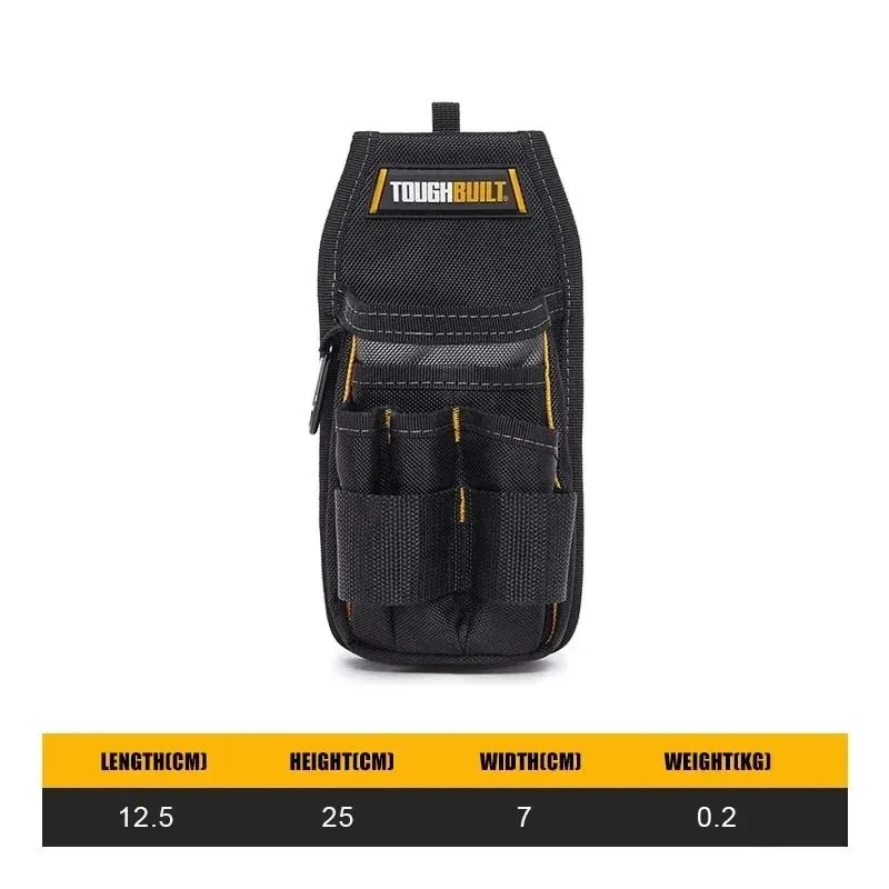 ToughBuilt TB-222 Multi-Tool Pouch – Features A Rear Flap For Attachment To Trousers Or A Belt; A Rugged, Heavy-Duty Tool Pouch.