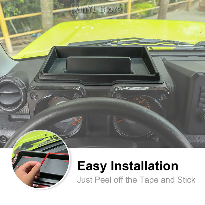 Car ABS Centre Console Mobile Phone Holder Storage Box For For Suzuki Jimny 2019 Up Car Mount Accessories Black