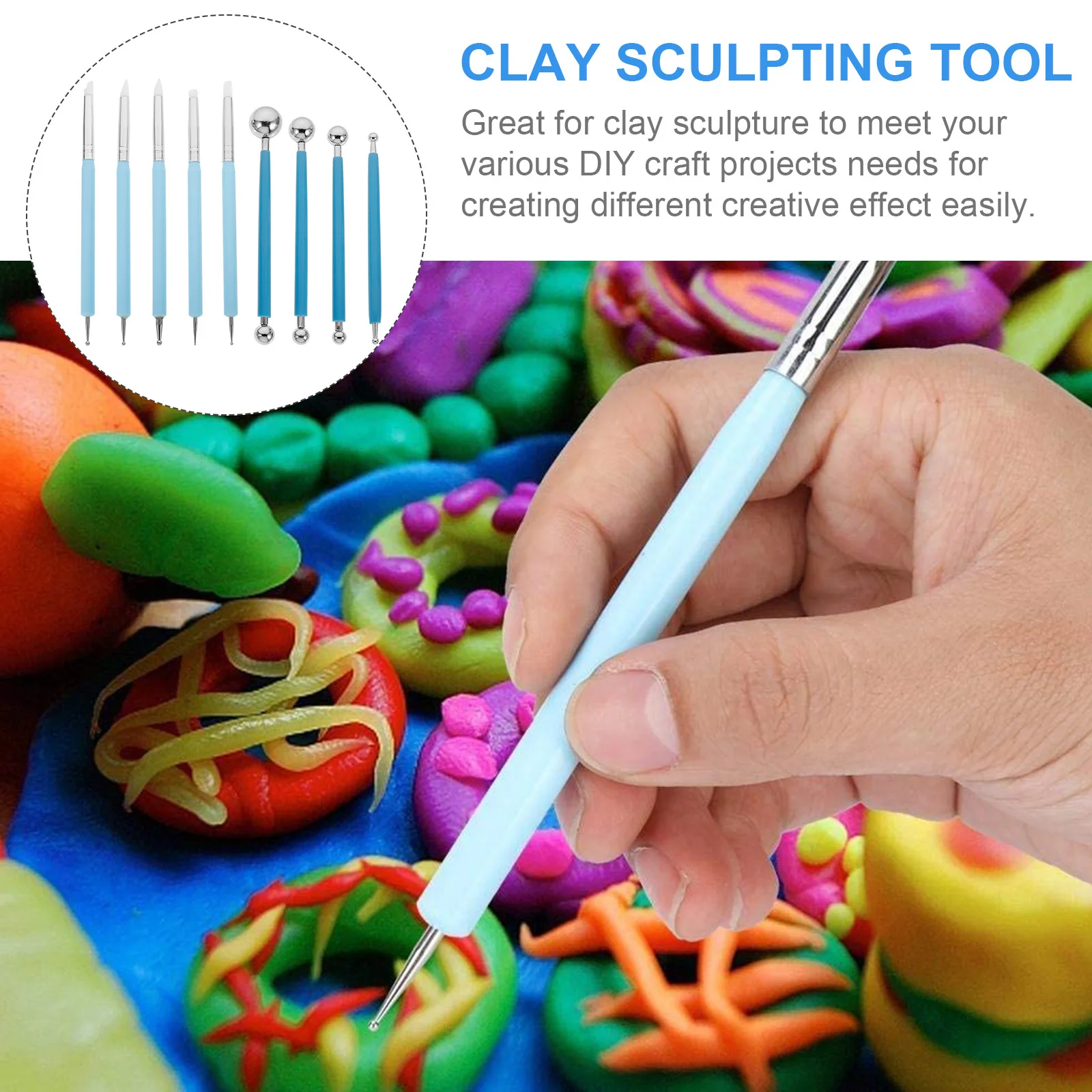 

1 Set Diy Clay Sculpture Set Silicone Dotting Pen Tool For Home Craft Modeling Clay Sculpting Tools Handmade Pottery Sculpting