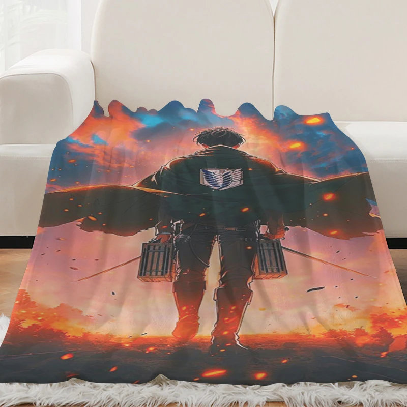 

Sofa Blankets H-Attack On Titans Fleece Blanket King Size Blanket Microfiber Bedding Fluffy Soft Blankets Warm Camping Custom