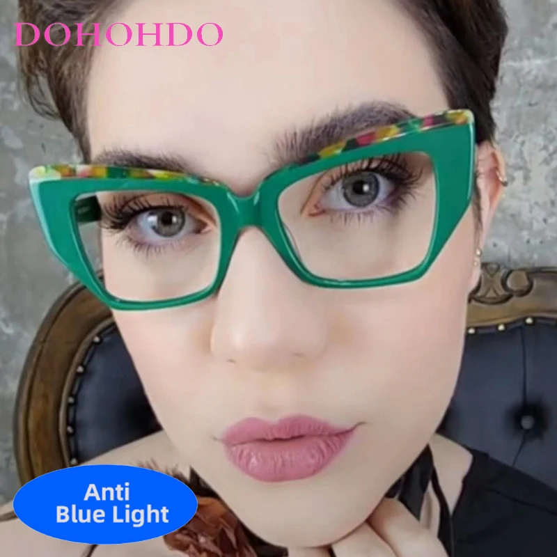 

Fashion Vintage Brand Design Cat Eye TR90 Blue Light Optical Glasses For Men Women Computer Classic Glasses For Gaming Lentes