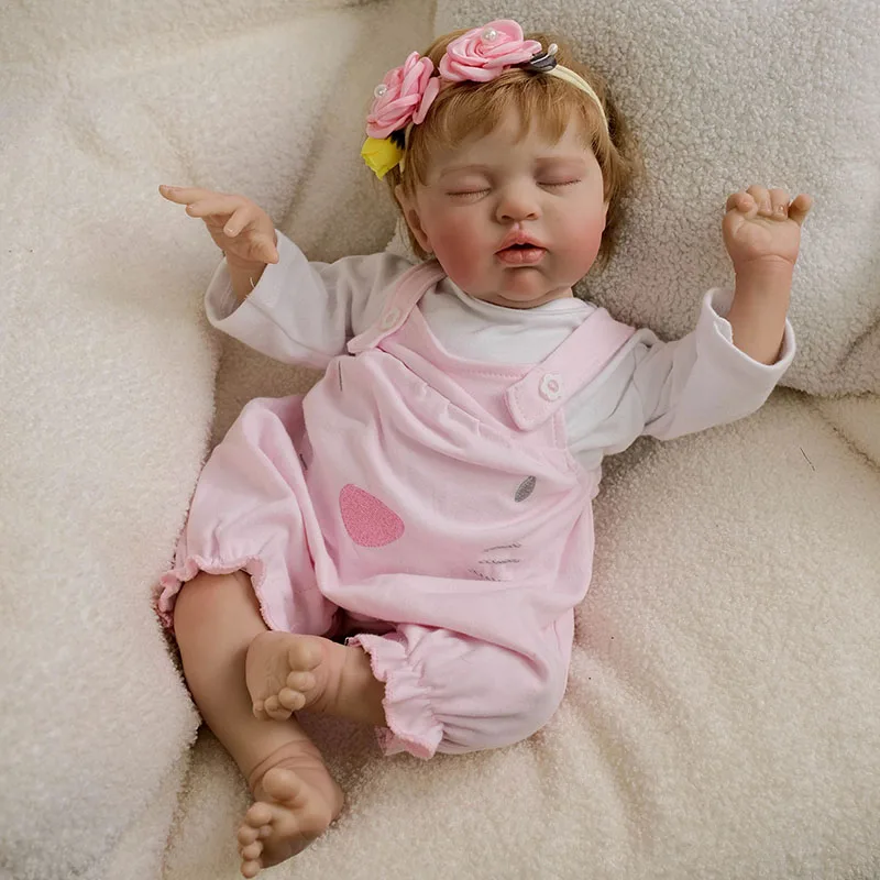 

48cm Reborn Doll Lifelike Newborn Girl Doll Teddy Silicone Vinyl Cloth Body Doll As Children Gift
