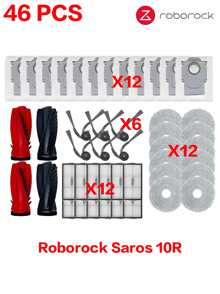 Roborock Saros 10R reserveonderdelen Hoofdzijborstel Hepa-filter Mopdoek Stofzak Accessoires obot Stofzuigers Kit - afbeelding 2