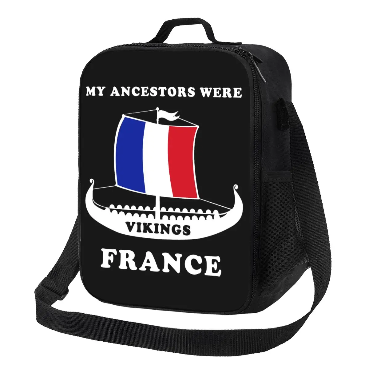 My Ancestors Were Vikings France Insulated Lunch Bag for Women French Flag Cooler Thermal Bento Box Beach Camping Travel