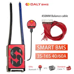 Daly BMS Smart BMS 4S 6S 7S 8S 16S 12V 24V 48V 40A 60A Lifepo4 Li-Ion Battery 3.7V 3.2V BMS Solar Inverter Bluetooth 100Ah 150Ah
