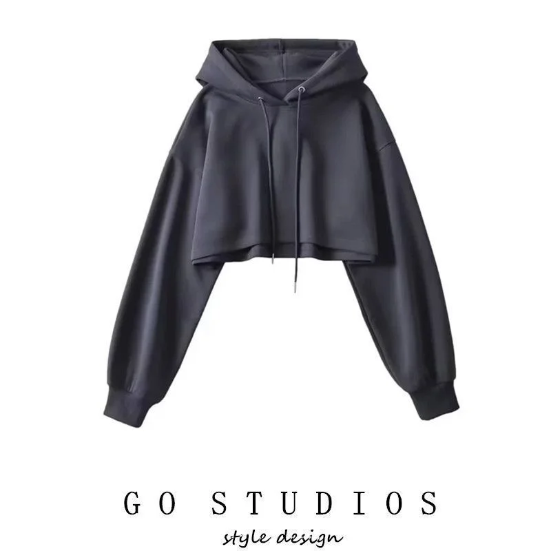 

Толстовка с капюшоном Jazz Street Dance American ort, женская корейская версия, хип-хоп, живот, высокая талия, длинный свеч, свободный топ Ele Sle