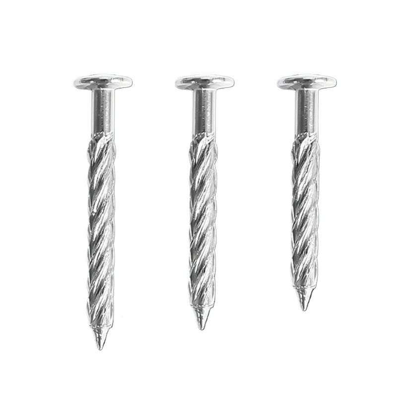 

20pcs M8 Threaded Nails Stainless Steel Self-tapping Screws Nails Ceiling Grid Twist Thread Floor Flat Brad Screws Cement Nail