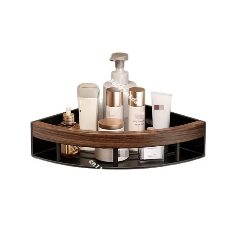 Walnut bathroom triangular rack, no punching toilet, shower room, washstand, toilet corner storage hanger