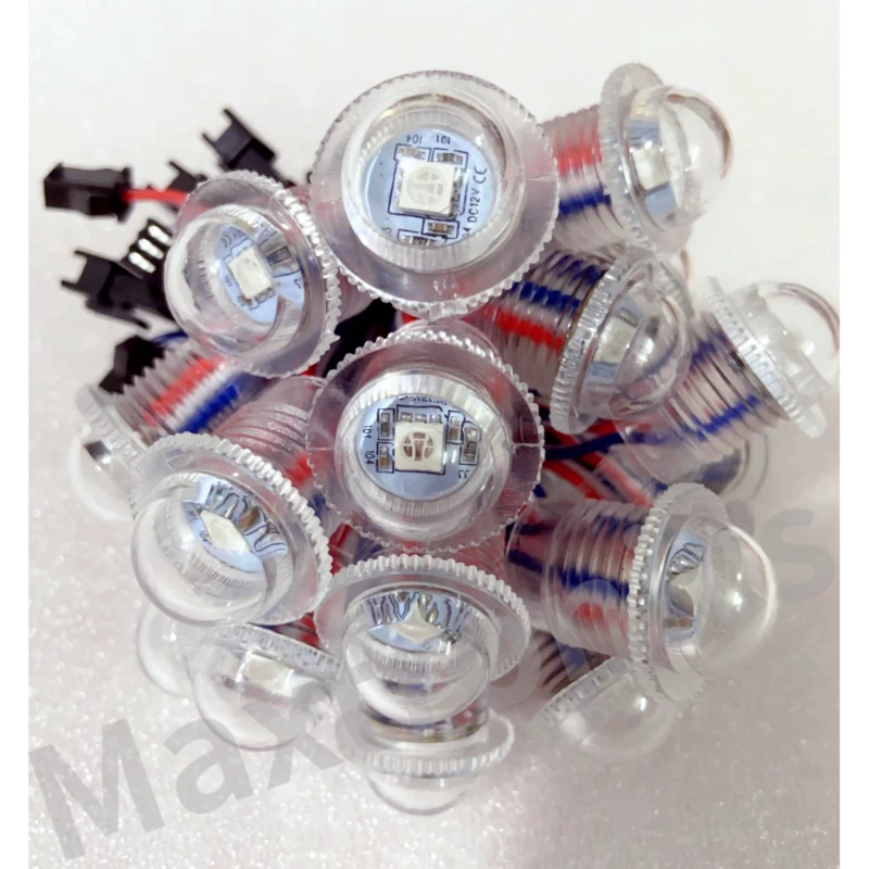 New 200Pcs DC12V 20MM Full Color LED Point Light IP67 Waterproof 0.3W UCS1903 For Led Pixel Light Billboard Amusement Park Decor