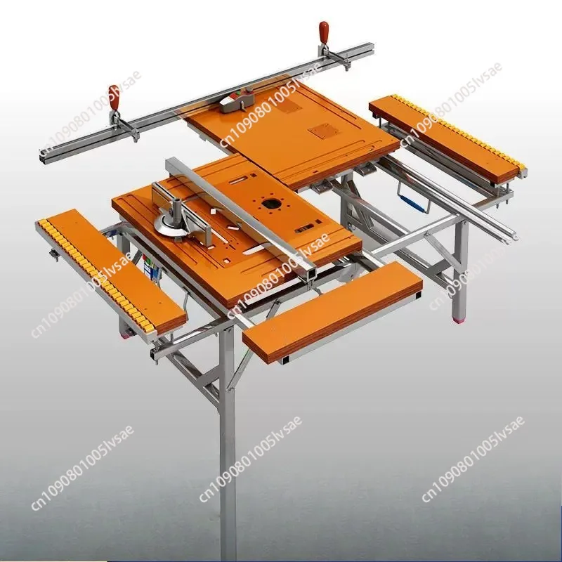 Woodworking workbench Multifunctional sliding  flip saw Portable  saw Small lifting  Folding saw table frame view 4