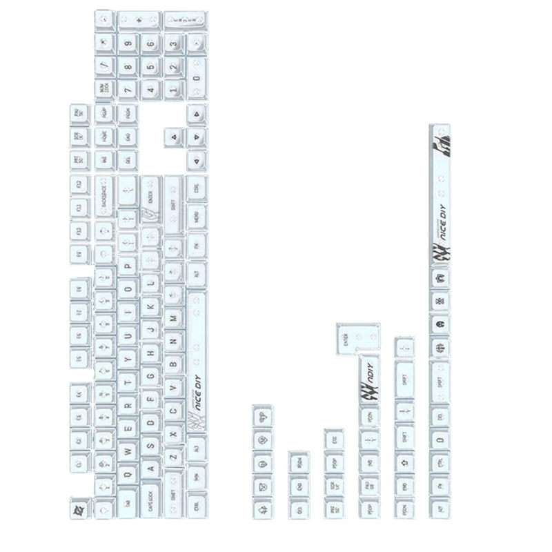 DN59 141Key Doorschijnende Keycap MDA Profiel Keycaps voor 61/68/75/84/87/98/104 Toetsenbord