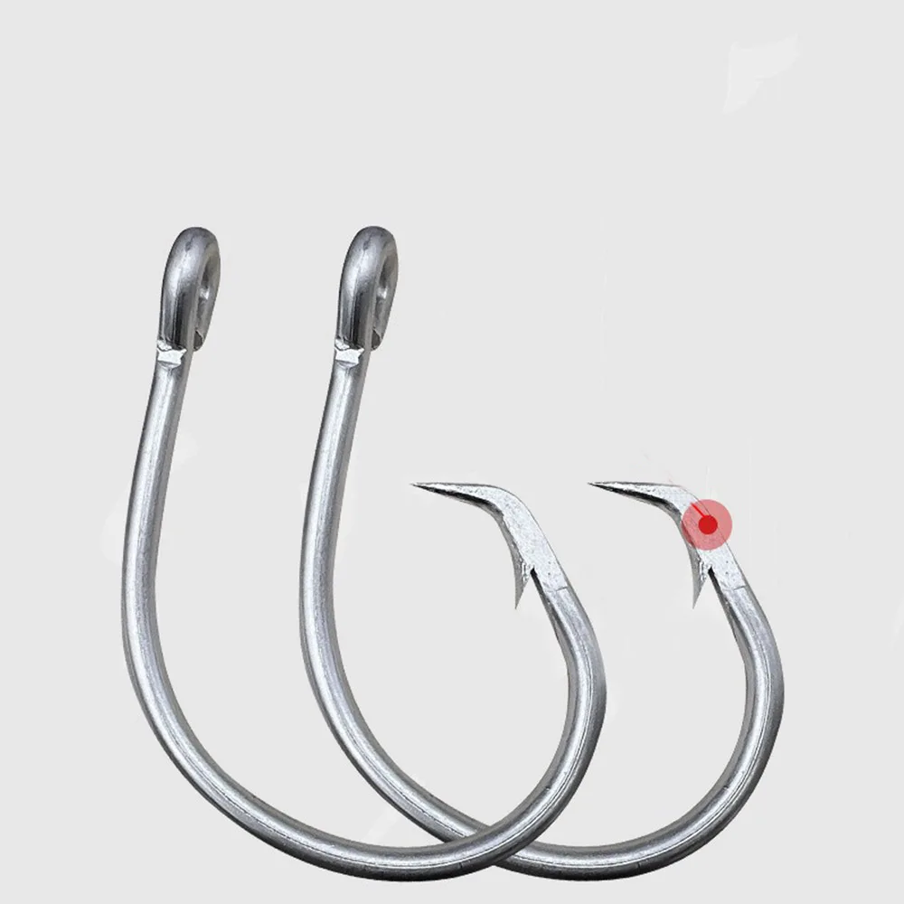 5PCS 5/0-16/0 Stainless Steel Hawkbill Hook is Suitable for Shaped Hooks Seawater Fishing Large Fish Tuna Hooks and Shark Hooks