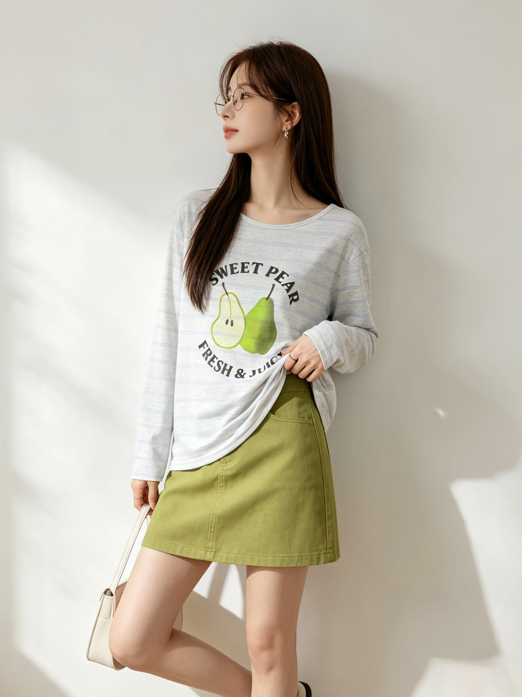 

Summer Casual Stripe Letter Print Long Sleeve T-Shirt Thin Breathable Sun Protection Loose Fit Women's Fashionable Lightweigh...