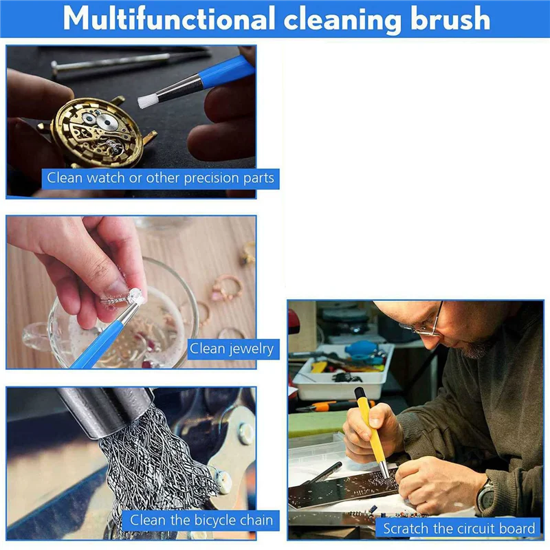 

NEW-6Pcs Fiberglass Steel Scratch Brush Pen Fiber Bristles Polish Watch Rust Dirt Remover Jewelry Circuit Board Cleaning