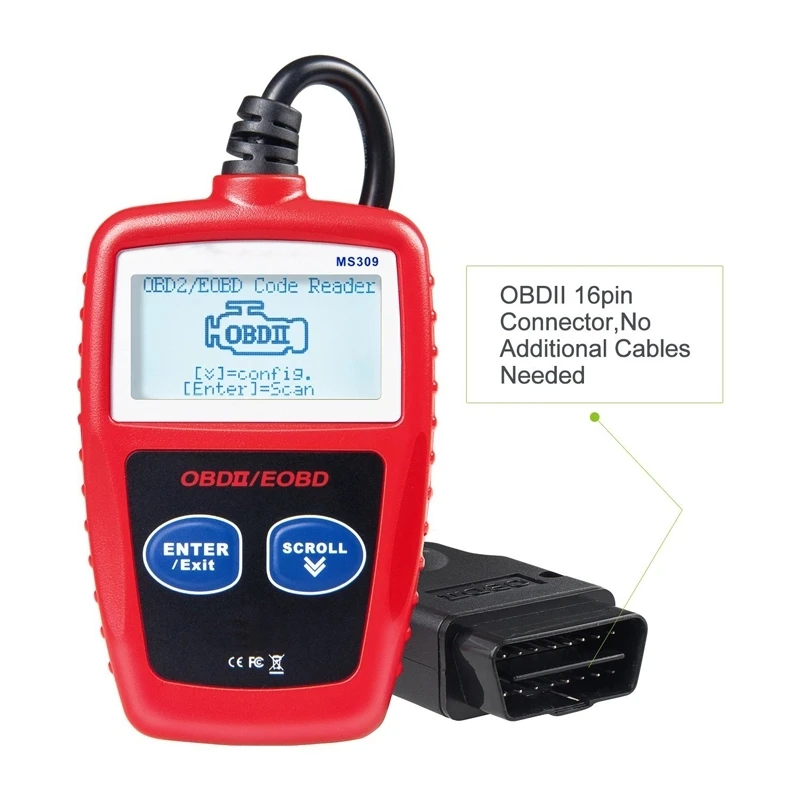 Новый диагностический адаптер MS309 OBD для автомобилей и мотоциклов, сканер OBD2, считыватель кодов OBD2, диагностический прибор для авто.