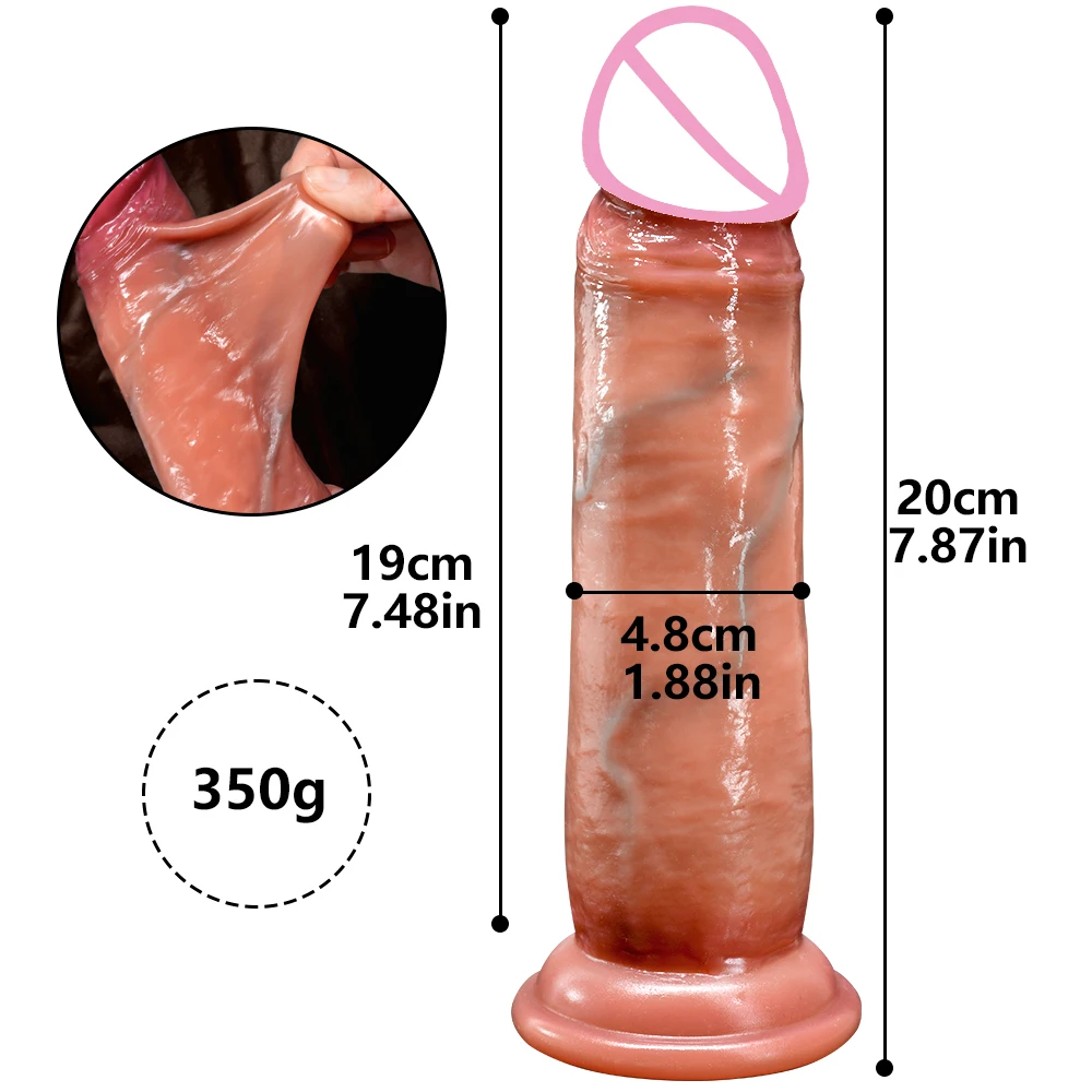 New Real Skin Feeling Dildo Super Soft Sliding Foreskin Move Huge Penis Sex Toy for Women Men Big Dick Butt Plug G Spot Sex Toy