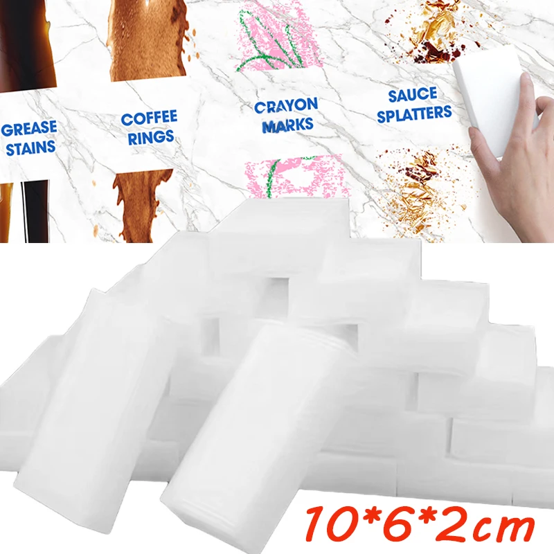 100/50Pcs Foam sponge Sponge 10X6X2cm Sponge Eraser for Kitchen Office Bathroom Cleaner Cleaning Sponge