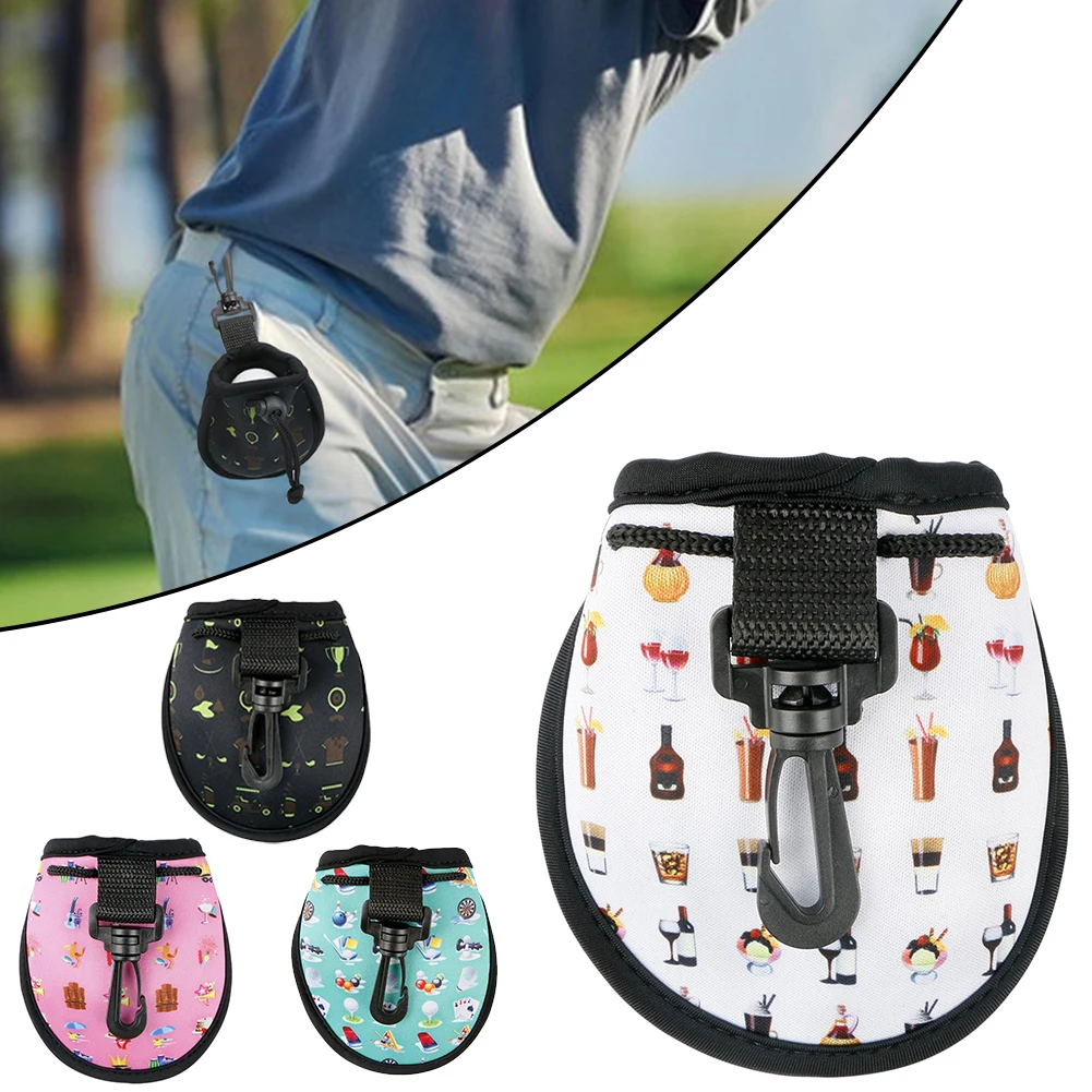 Small Golfs Ball Bag Holder with Hook Drawstring Small Storage Bag Gift For Golfers Portable Ball Waist Pack Sports Bags