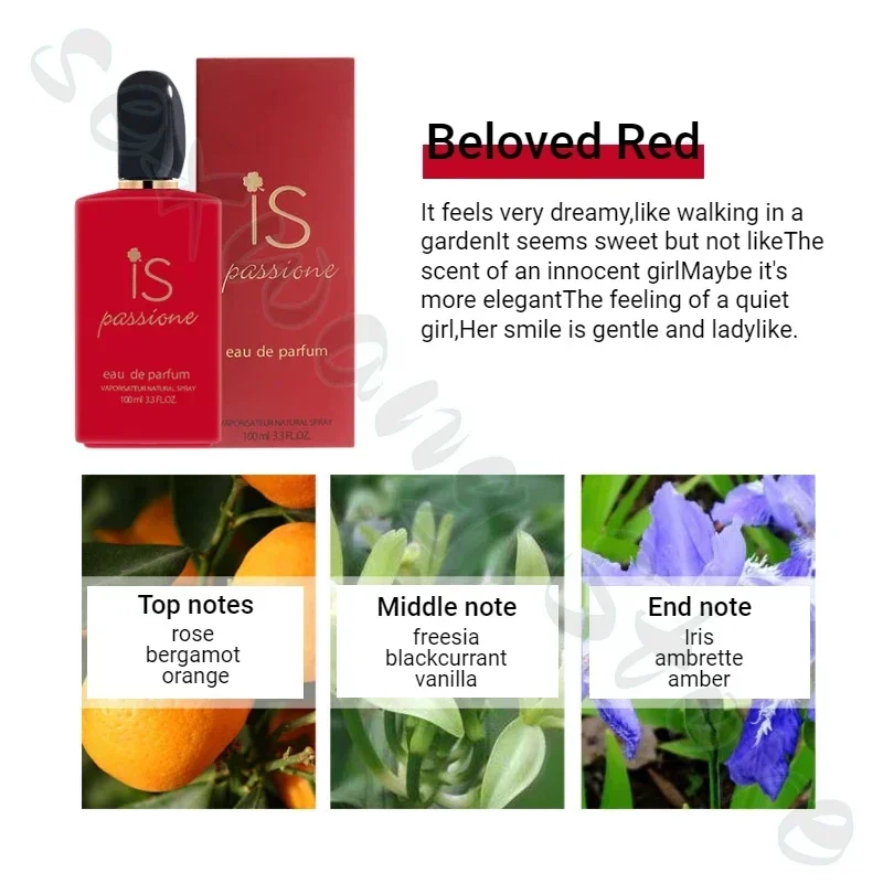 100ml Body Perfume Love Fragrance for Women Red Temptation Charm Long-lasting Fragrance To Remove Odor Eau De Toilette