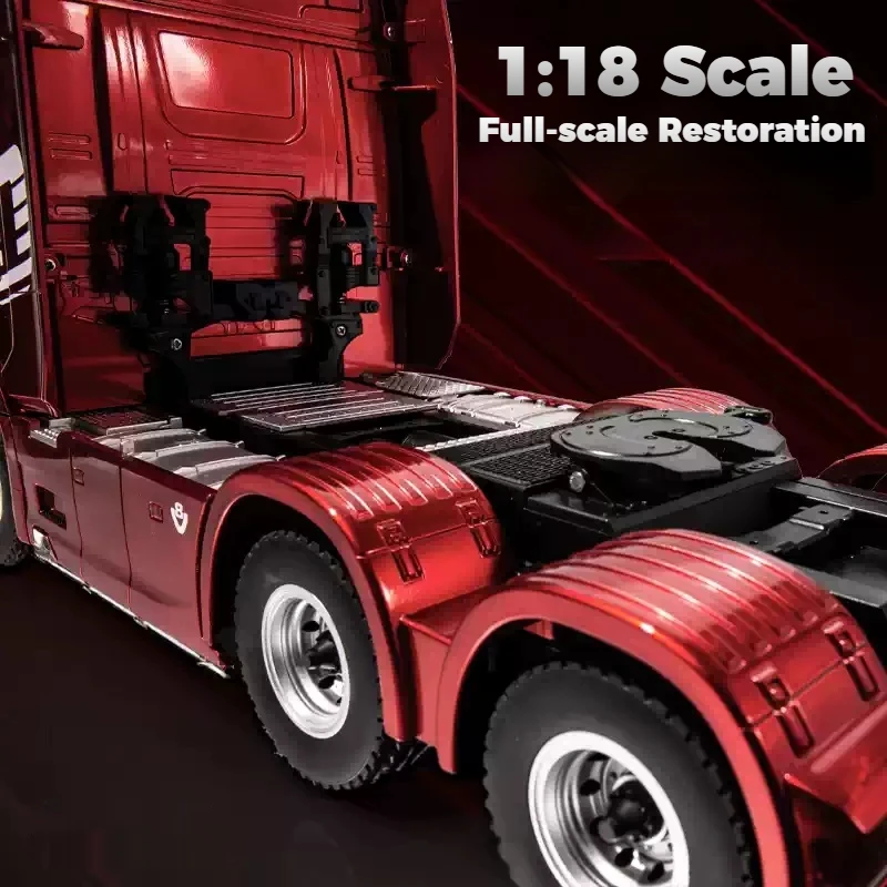 HUINA 1:18 مقياس RC شاحنة ثقيلة جرار نموذج كامل مقطورة معدنية رئيس محاكاة لودر أطفال بالريموت كنترول لعبة التحكم عن بعد