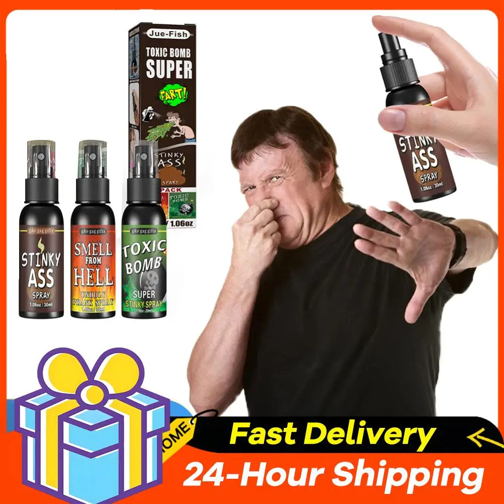 30ml Fart Spray Party Supplies Plastic Spray Can Stink for Adults Kids Terrible Stinky Fart Spray Non Toxic Halloween Funny Toys