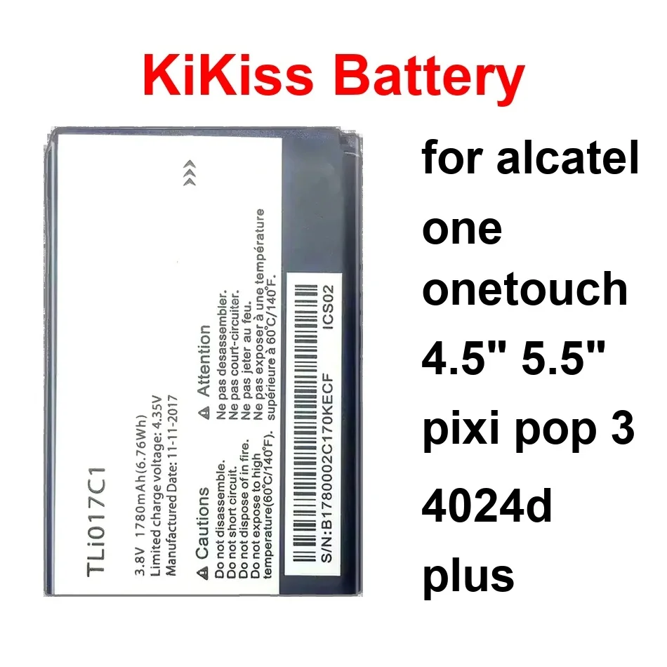 

Аккумулятор мобильного телефона для Alcatel One Onetouch 4,5 "5,5" Pixi Pop 3 4024D Plus TLI014C7 Tlp025a2 TLI017C1 1450-2910 мАч