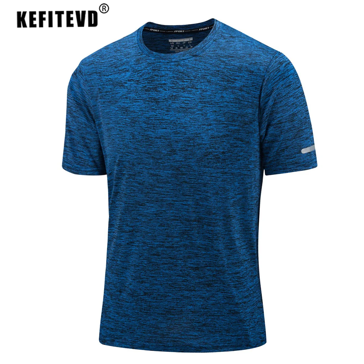 KEFITEVD Men Short Sleeve T-Shirt Quick Dry Athletic Shirts Casual Workout Gym Fitness Shirt Training Running Jogging T Shirt