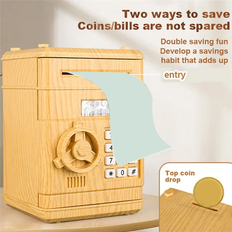 A69Z Password-Protected Mini Piggy Bank Forboys/Girls Battery-Free Safe Bank Retrieve Password Box Anti Drop Piggy Bank