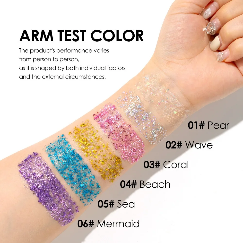 Körper-Glitzer-Gel-Stift Langanhaltender Gesichts- und Haar-Glitzer Pailletten Rosa Lidschatten Schimmer Highlighter Party Make-up Kosmetik – Detail 9