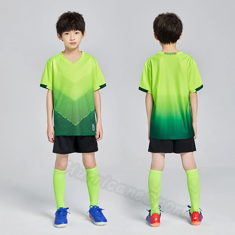 Kids Football Jersey Personalized Custom Boy Soccer Jersey Set Polyester Soccer Uniform Breathable Football Uniform For Children