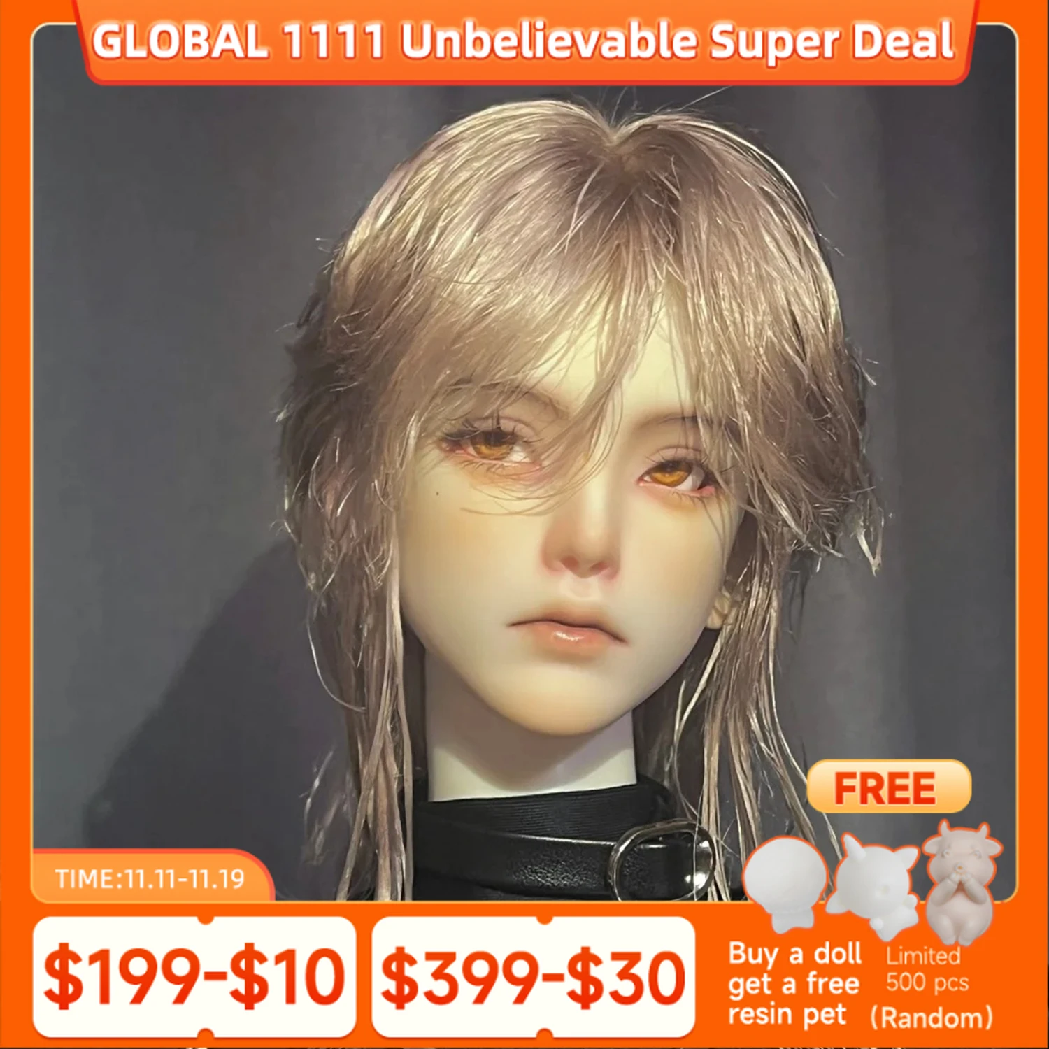 

Кукла BJD 1/4 Arf Nude Doll Unclothed Body & Head Sculpt Мягкая модель молодого мужского лица Deity Кукла из смолы с шарнирным шарниром