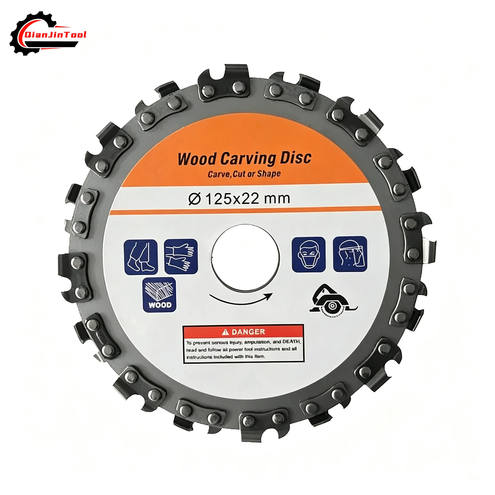 16 Tooth Integrated Chain Saw Blade Angle Grinder Grinding Woodworking Disc 125*22mm Grooving Machine Wood Carving Cutting Disc