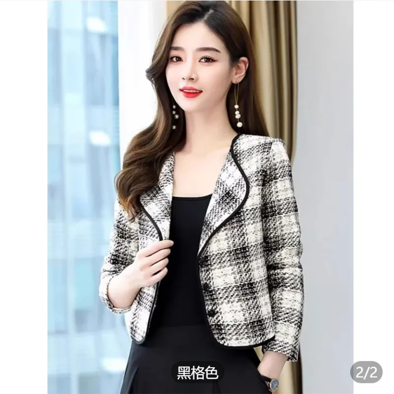 

Spring Autumn 2025 Short Suit Jacket Korean Style Versatile Little Chypre Wind Short Top Matching Outerwear for Women
