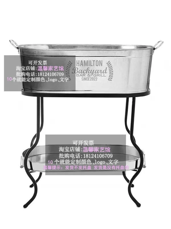 European luxury stainless steel champagne bucket commercial large capacity bar ice bucket wine elliptical beer ice