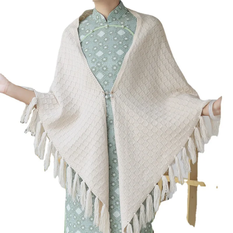 Solid Women Tassel Scarf Cloak For Evening Dress Bridal Bridesmaid Wedding Bolero Cardigan Lady Party Capes Cheongsam Shawl