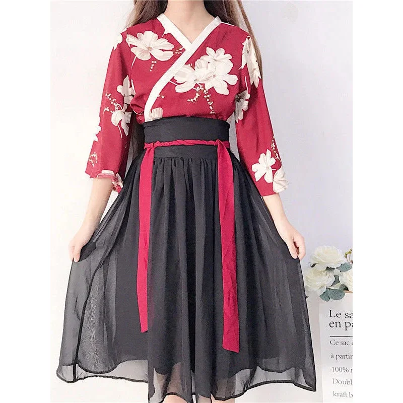 Hanfu Han Element Ancient Chinese Style Ming Dynasty Improvement Traditional Clothing Woman Asian Dress Girl Lovely Coat Skirt