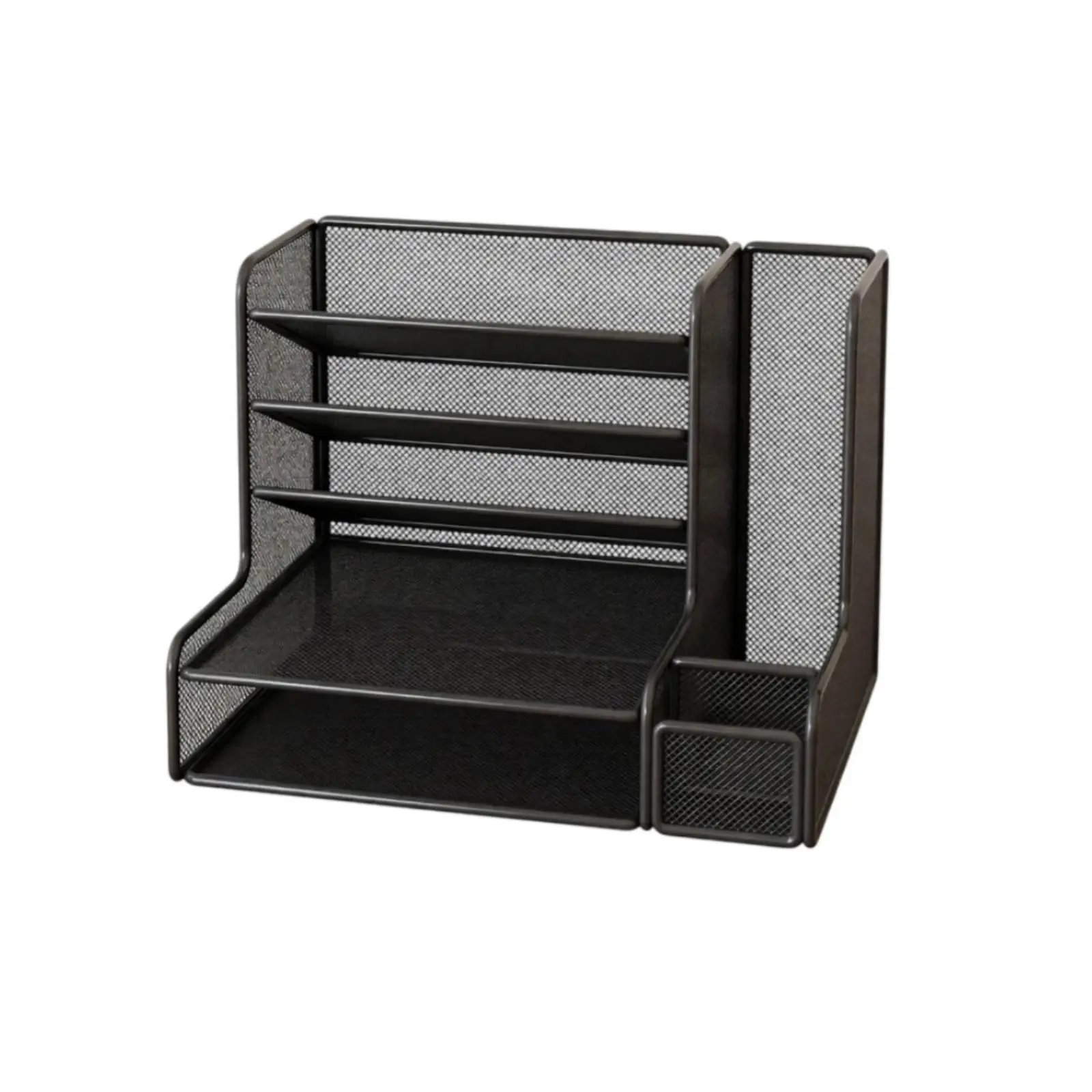 Mesh Desk Organizer with Side Compartment Stable for Professionals, Students
